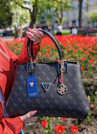 Сумка guess на три отделения черный классический е