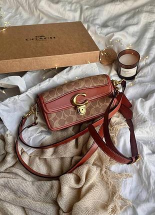 Coach studio shoulder bag in signature canvas brown  [крафт коробка] 19х12х6