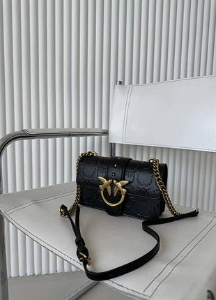 Pinko love mini icon new monogram black/gold [оригинальная коробка] 20х12х7