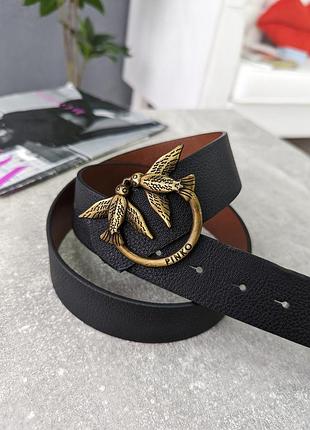 Ремень женский pinko черный+золото есть