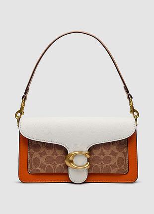 💎 coach tabby white/ginger shoulder bag 26 in signature canvas 26 х 14 х 6.5 см