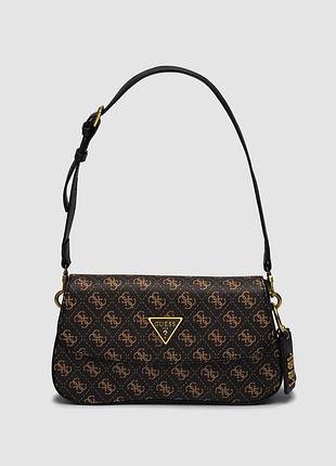 💎 guess cordelia shoulder bag brown canvas gold 27 х 15 х 5 см