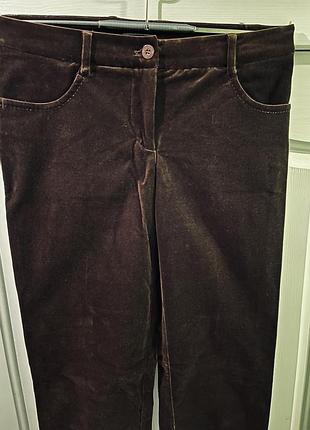 Бархатные брюки шоколадного цвета оксамитові штані