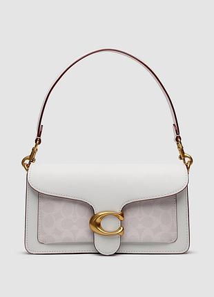 💎 coach tabby white/gold shoulder bag 26 in signature canvas (нюанс) 26 х 14 х 6.5 см