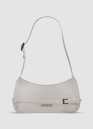 💎 jacquemus le bisou ceinture leather shoulder bag in white
