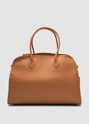 💎 the row soft margaux 39 bag in leather ginger 39 х 28 х 20 см