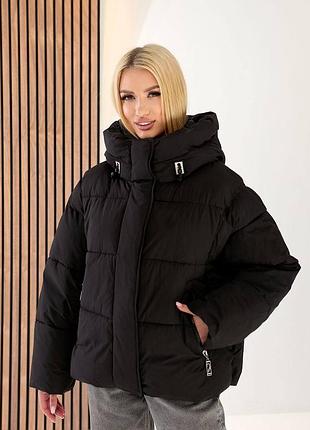 Куртка пуховик зимняя женская с капюшоном биопух 8157 ga