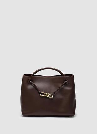 💎 bottega veneta andiamo medium leather tote bag in brown 31 х 23 х 10.5 см