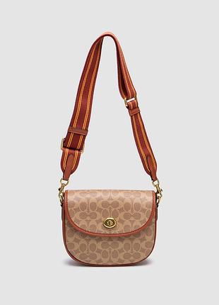 💎 coach willow medium signature canvas saddle bag