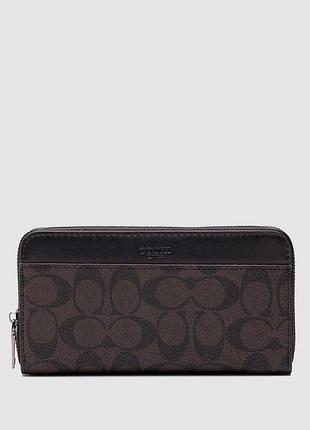💵 coach accordion wallet in signature canvas brown 20 х 10 х 3 см