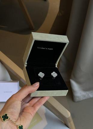 👑 van cleef & arpels earrings vintage alhambra onyx k18 white gold one size