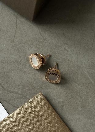 👑 bvlgari stud earrings 18k rose gold/mother-of-pearl