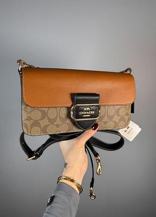 Coach morgan shoulder bag signature canvas 26х13х6