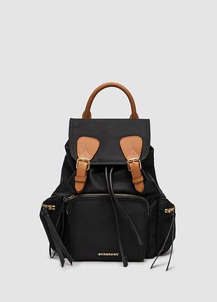 💎 burberry nylon backpack with leather in black 22 х 32 х 13 см