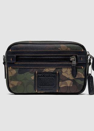 🦁 coach academy crossbody signature canvas camo 22 х 15 х 6 см