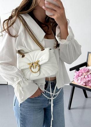 Pinko love bag puff butterfly quilt white/gold [оригинальная коробка] 21х14х8