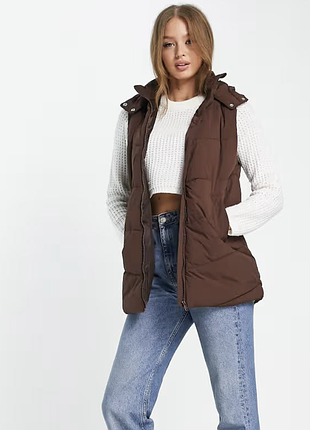 Шоколадный жилет pieces jamilla! в размере xs - идеальная модель для демисезона.