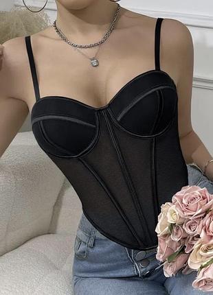 Чорний корсет
