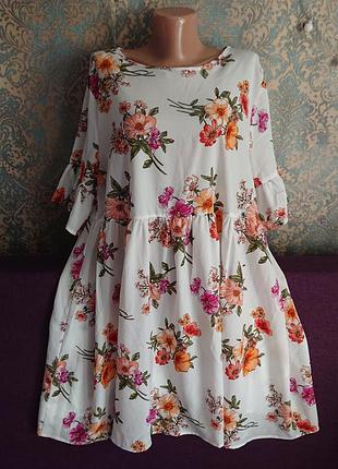 Красивое платье в цветы большой размер батал 50 /52