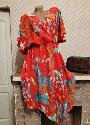 Платье принт асиметричный низ