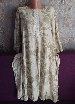 Красивое платье туника лен р. l/xl