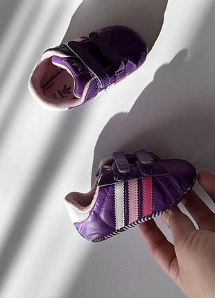 Пінетки для дівчинки, пінетки adidas, фіолетові пінетки
