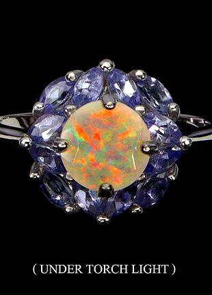 Каблеск серебро 925 натуральный опал танзанит