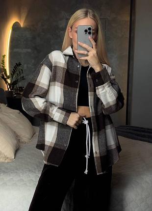 Тепла жіноча сорочка в клітинку ♥️ жіноча картата сорочка ♥️