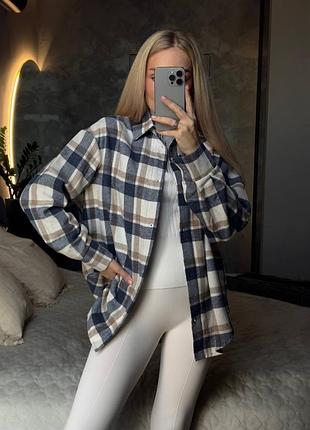 Тепла жіноча сорочка в клітинку ♥️ жіноча картата сорочка ♥️
