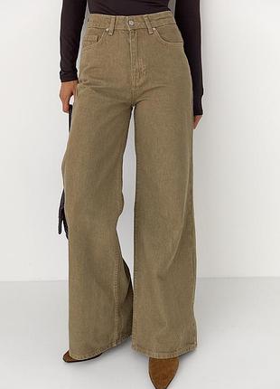 Широкие джинсы palazzo с высокой талией