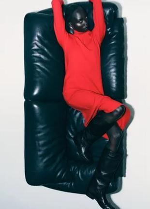 Платье zara, красный,размер с