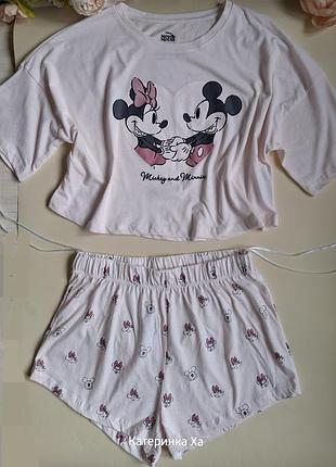 Пижама с шортами disney mickey and minnie primark