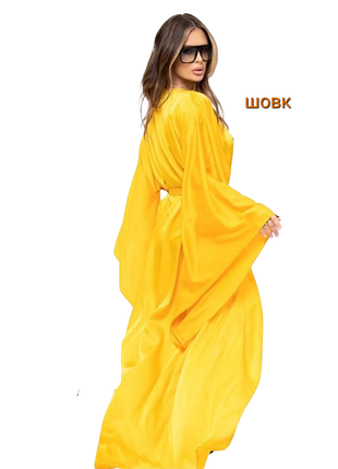 Роскошный халат макси из натурального шелка