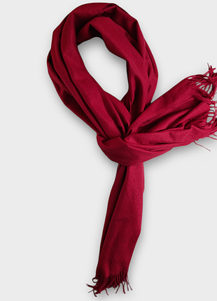 Шарф палантин жіночий кашеміровий великий cashmere collection x zara cashmere scarf 
кашемір/з кашемір/червоний/великий/