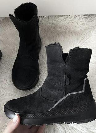 Детские чоботи ботинки ecco замша теплые