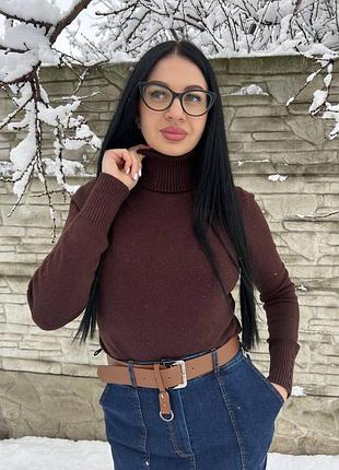 Женский шоколадный базовый гольф разные цвета