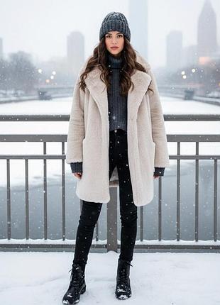 Шубка тедди пудра ( м )