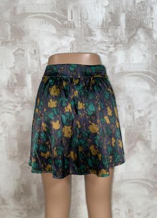 Шёлковая мини юбка,принт,натуральный шёлк3 фото