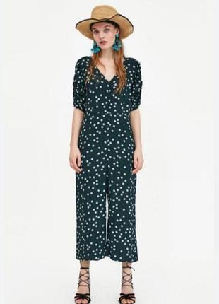 Брючний комбінезон premium zara в квітковий принт