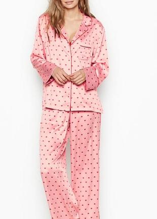 Женская сатиновая,атласная  пижама в сердечко esmara