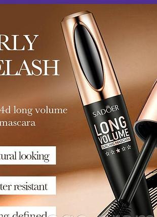 Туш для вій ресниц водостійка чорна об'єм подовження 4 d ефект