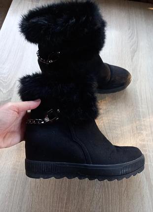 Замшеві черевики на прихованій танкетці 40 розмір