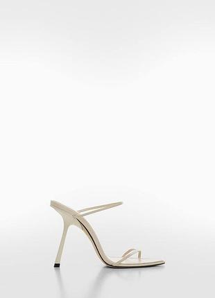 Босоножки женские кожаные victoria beckham x mango молочные