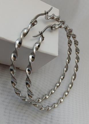 Сережки круглі конго 5см медсталь нержавіюча