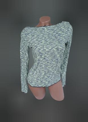 Лонгслив женский с вырезом лодочка