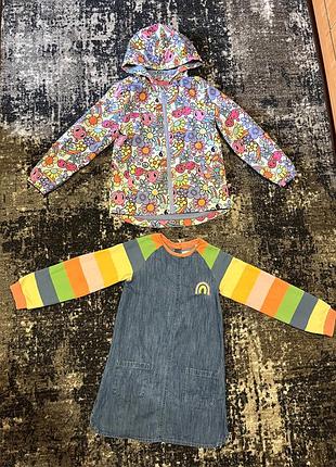 Куртка вітровка та плаття на дівчинку 122/128