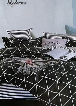 Постельное белье фланелевое евро размер, простынь на резинке 180х200+20см.