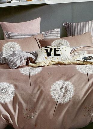 Постельное белье фланелевое евро размер, простынь на резинке 180х200+20см.