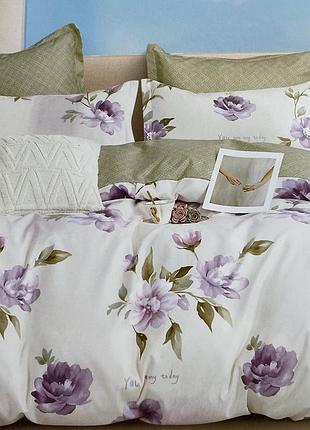 Постельное белье фланелевое евро размер, простынь на резинке 180х200+20см.