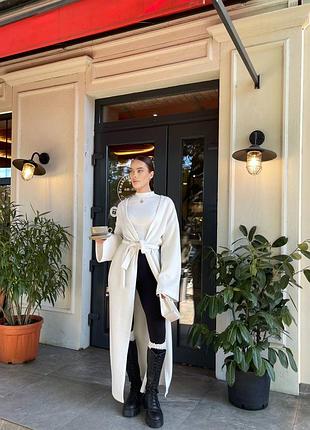 Теплий жіночий кардиган оверсайз з поясом